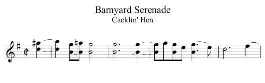 Barnyard Serenade - staff notation