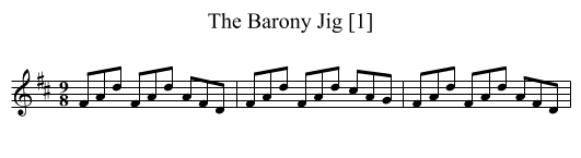 Barony Jig [1], The - staff notation