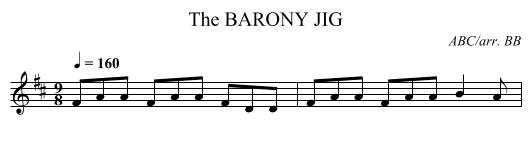 BARONY JIG, The - staff notation