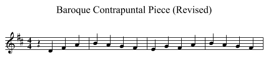 Baroque Contrapuntal Piece (Revised) - staff notation
