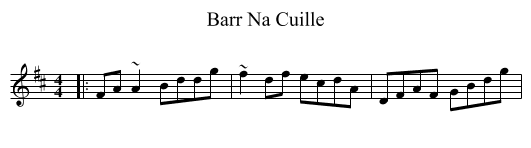 Barr Na Cuille - staff notation