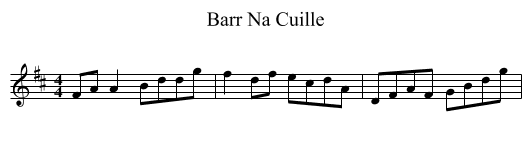 Barr Na Cuille - staff notation