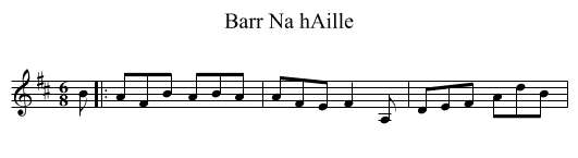 Barr Na hAille - staff notation