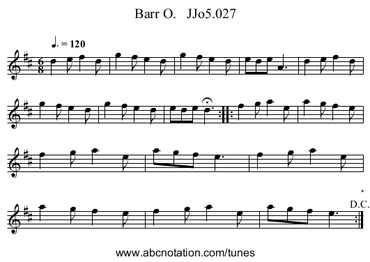 Barr O.   JJo5.027 - staff notation