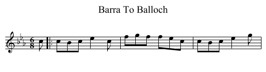 Barra To Balloch - staff notation