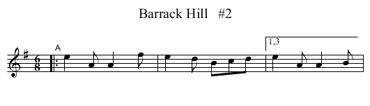 Barrack Hill   #2 - staff notation
