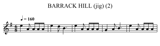 BARRACK HILL (jig) (2) - staff notation