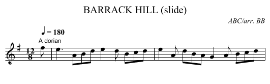 BARRACK HILL (slide) - staff notation
