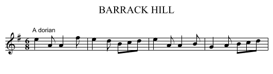 BARRACK HILL - staff notation