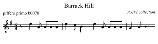 Barrack Hill - staff notation