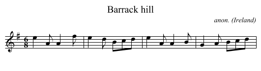 Barrack hill - staff notation