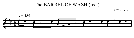 BARREL OF WASH (reel), The - staff notation