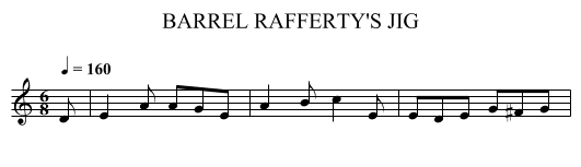 BARREL RAFFERTY'S JIG - staff notation