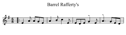 Barrel Rafferty's - staff notation