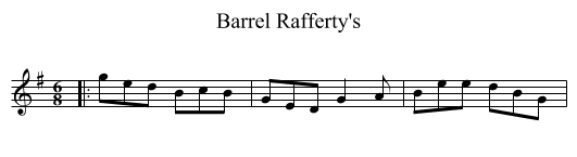 Barrel Rafferty's - staff notation