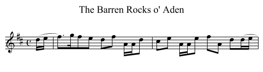 Barren Rocks o' Aden, The - staff notation