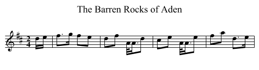 Barren Rocks of Aden, The - staff notation