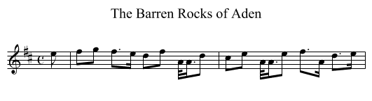 Barren Rocks of Aden, The - staff notation