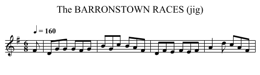 BARRONSTOWN RACES (jig), The - staff notation