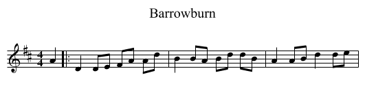 Barrowburn - staff notation