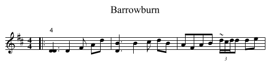 Barrowburn - staff notation