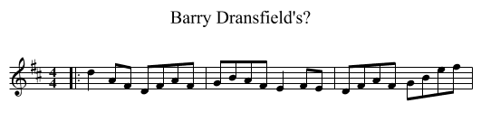Barry Dransfield's? - staff notation