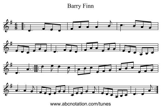 Barry Finn - staff notation