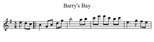 Barry's Bay - staff notation