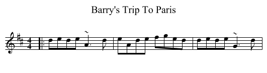 Barry's Trip To Paris - staff notation