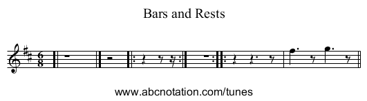 Bars and Rests - staff notation