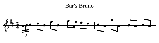 Bar's Bruno - staff notation