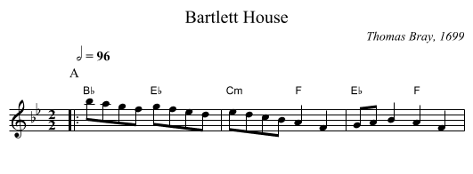 Bartlett House - staff notation