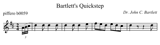 Bartlett's Quickstep - staff notation