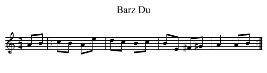 Barz Du - staff notation