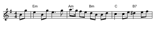 Ba-shana ha-ba'a [Em] - staff notation