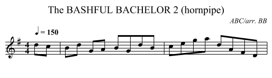 BASHFUL BACHELOR 2 (hornpipe), The - staff notation