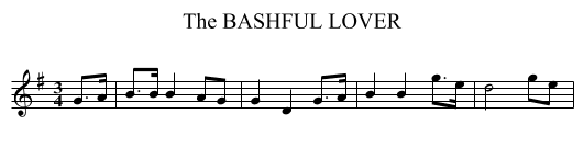 BASHFUL LOVER, The - staff notation