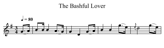 Bashful Lover, The  - staff notation