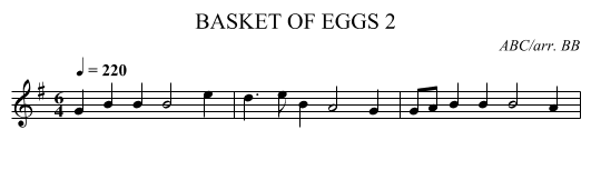 BASKET OF EGGS 2 - staff notation