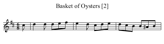 Basket of Oysters [2] - staff notation