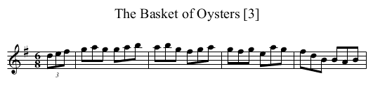 Basket of Oysters [3], The - staff notation