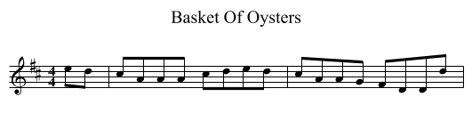 Basket Of Oysters - staff notation