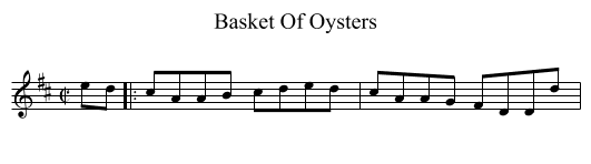 Basket Of Oysters - staff notation