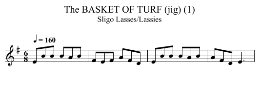 BASKET OF TURF (jig) (1), The - staff notation