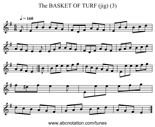 BASKET OF TURF (jig) (3), The - staff notation
