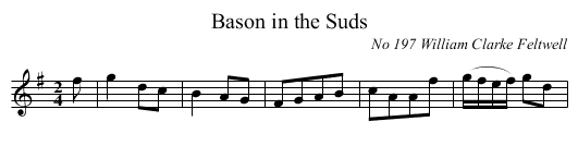 Bason in the Suds - staff notation