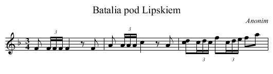 Batalia pod Lipskiem - staff notation