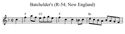 Batchelder's (R-54; New England) - staff notation