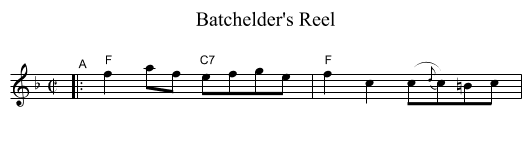 Batchelder's Reel - staff notation