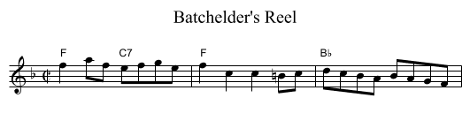 Batchelder's Reel - staff notation